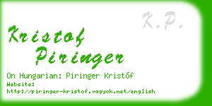 kristof piringer business card